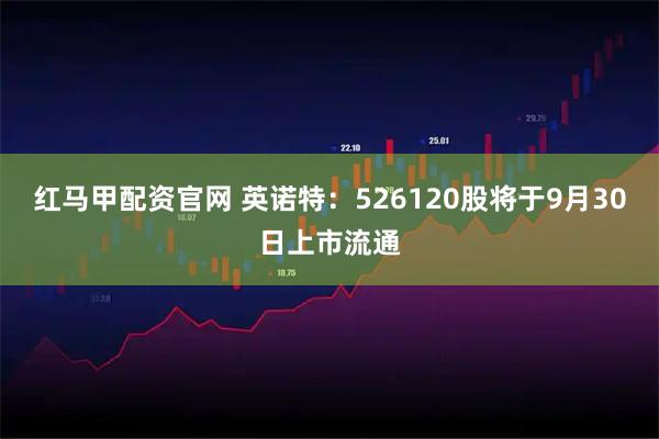 红马甲配资官网 英诺特：526120股将于9月30日上市流通